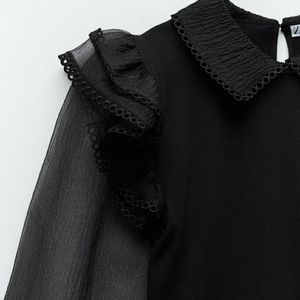 NWT Blogger Favorite ZARA Organza sleeve top